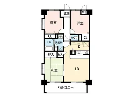 ヴィルヌーブ(3LDK/4階)の間取り写真
