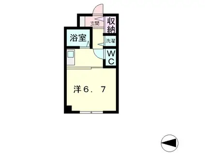 SUNVALLEY南草津(1K/2階)の間取り写真