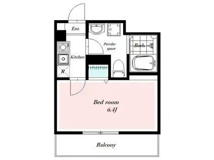メルデイア谷塚(1K/2階)の間取り写真