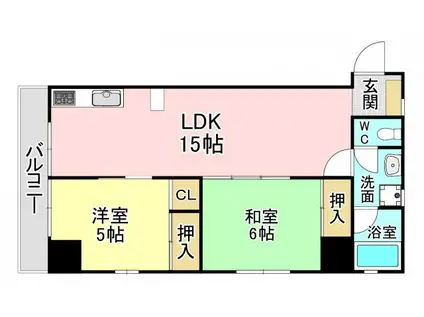 コンフォート高見(2LDK/7階)の間取り写真