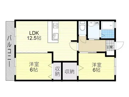 メゾンドソレイル(2LDK/2階)の間取り写真