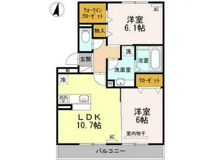 シャルマンIII(2LDK/3階)の間取り写真