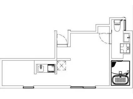 THE RIVER SIDE AOTO(ワンルーム/1階)の間取り写真