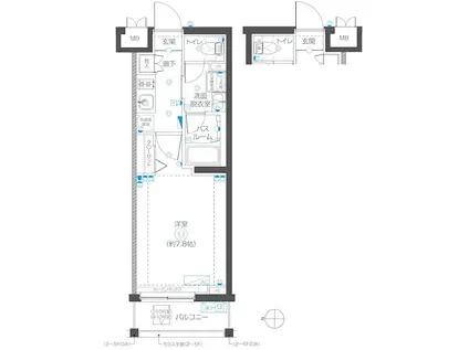 ZOOM武蔵新城(1K/1階)の間取り写真