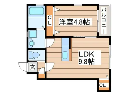 レイウッド蒲町・IV(1LDK/1階)の間取り写真