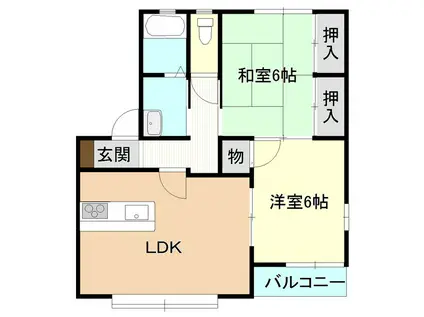 ヴィラエトレンヌE(2LDK/2階)の間取り写真
