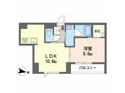 マーキュリー コート(1LDK/1階)の間取り写真