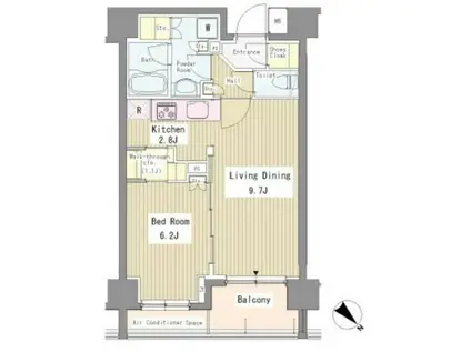 リベルテ月島(1LDK/5階)の間取り写真