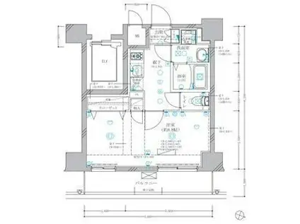ディアレイシャス東別院IV(1K/12階)の間取り写真