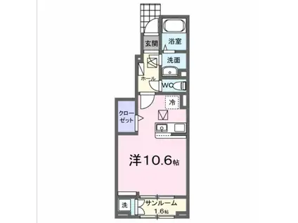 ホーリーガーデンIII(ワンルーム/1階)の間取り写真