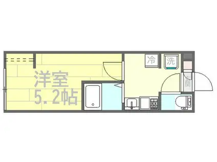 パークサイド光が丘(1K/1階)の間取り写真
