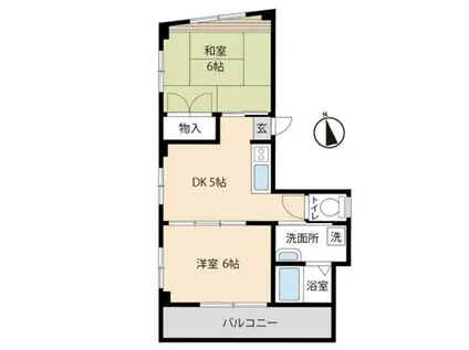 野々山ビル(2DK/3階)の間取り写真