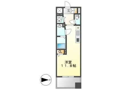 名駅アイサンメゾン(ワンルーム/6階)の間取り写真