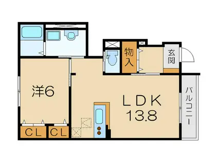メゾン・ティエード(1LDK/1階)の間取り写真