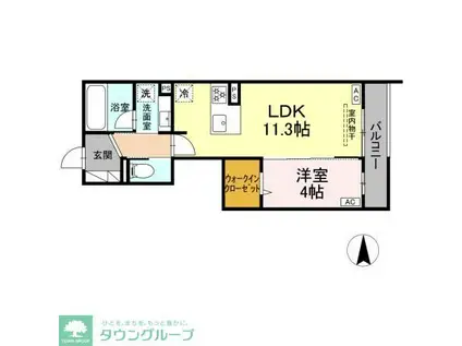 セレスティア中野上高田(1LDK/3階)の間取り写真