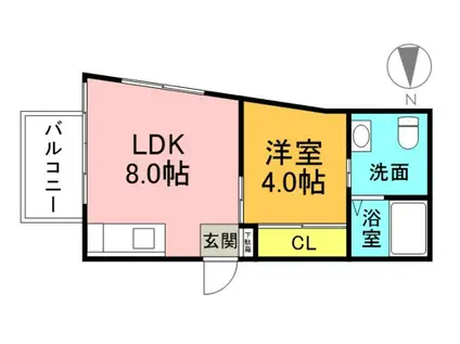 リバティ三篠(1LDK/7階)の間取り写真