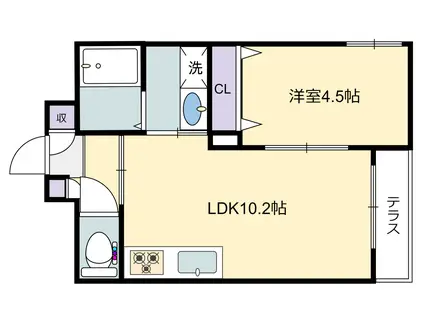ラ・フロール大倉山(1LDK/3階)の間取り写真