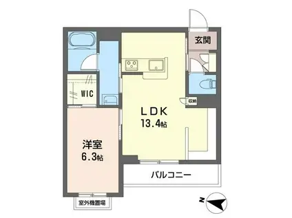 サンレジデンス(1LDK/3階)の間取り写真