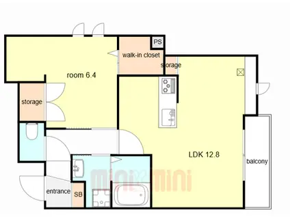 LIEN 甲子園口北町(1LDK/2階)の間取り写真