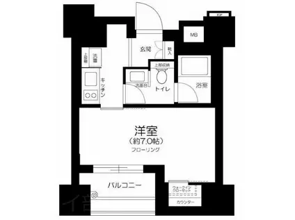 パークリュクス銀座MONO(1K/11階)の間取り写真