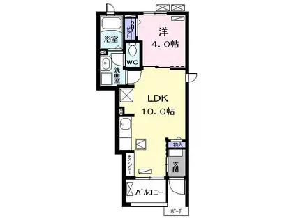 アンジューみのり(1LDK/1階)の間取り写真
