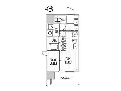 シーズンフラッツ蔵前パークフロント(1DK/6階)の間取り写真