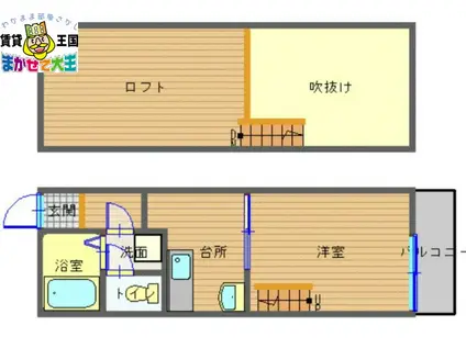 フレグランス平野(1K/1階)の間取り写真