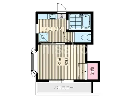 ハイツ大和(1K/2階)の間取り写真