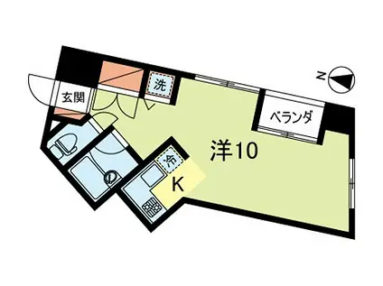 オーミイースト(ワンルーム/3階)の間取り写真