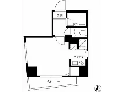 スカイコート神楽坂弐番館(1K/8階)の間取り写真
