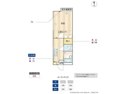 スカーレットI(1K/2階)の間取り写真
