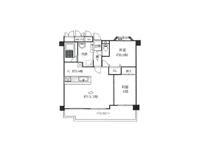 ステージオ南千里(2LDK/4階)の間取り写真