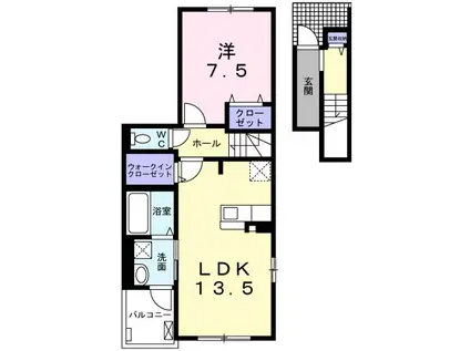 プレジオーソ(1LDK/2階)の間取り写真