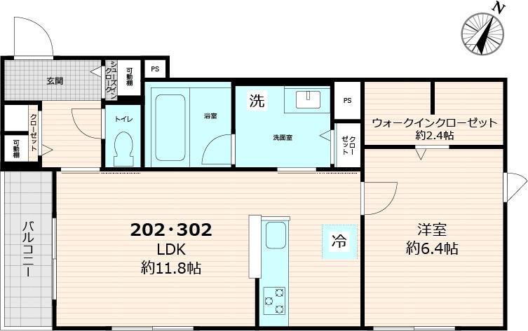 ヘキラン天神スクエア(1LDK/3階)の間取り写真
