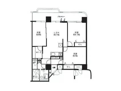 OMマンション東生駒(3LDK/5階)の間取り写真