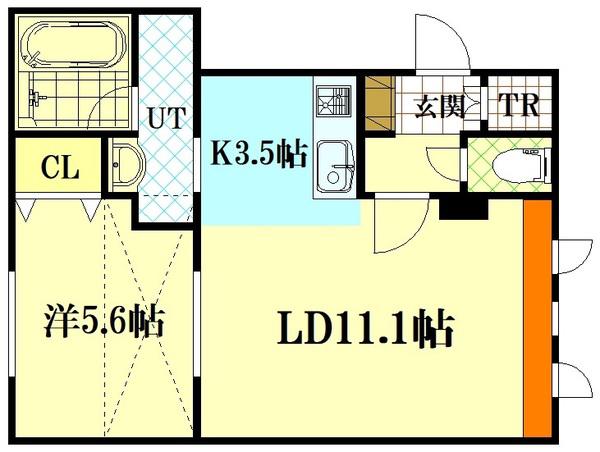 シンフォニー東光(1LDK/2階)の間取り写真
