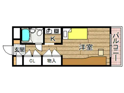 ビエラコート高槻(1K/5階)の間取り写真