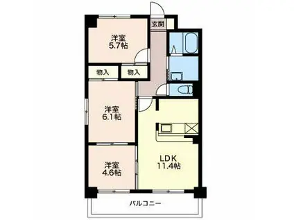 リバーサイド天白(3LDK/2階)の間取り写真