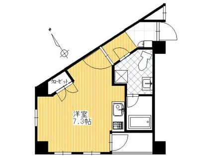 EV付オートロックマンション(ワンルーム/2階)の間取り写真