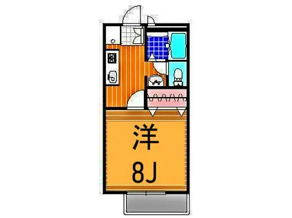 京急本線 金沢八景駅 徒歩4分 2階建 築30年(1K/1階)の間取り写真