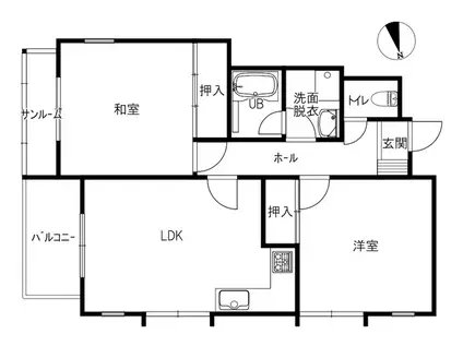 パスト泉野(2LDK/2階)の間取り写真