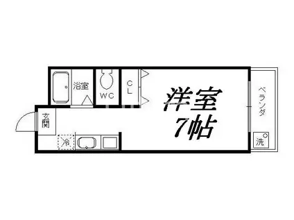 ジュネス美也古 パートⅠ(1K/2階)の間取り写真