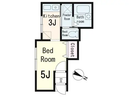 エフ・コーポ(ワンルーム/1階)の間取り写真