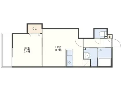 クロッシュ平和(1LDK/6階)の間取り写真