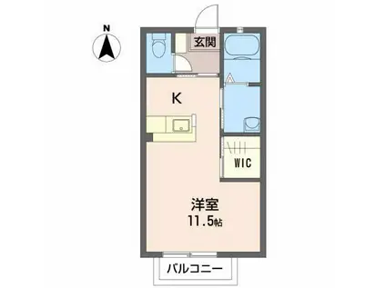 シャーメゾン工学部通(ワンルーム/1階)の間取り写真