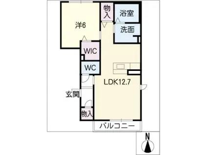 アルフラット・ノース(1LDK/1階)の間取り写真