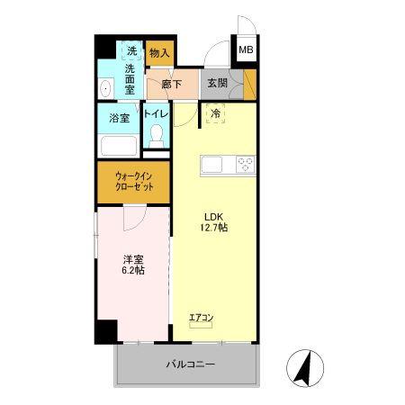 グランヴレーユ(1LDK/2階)の間取り写真