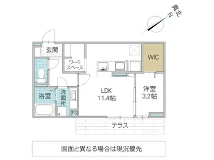 ラピス・ブルー(1LDK/1階)の間取り写真