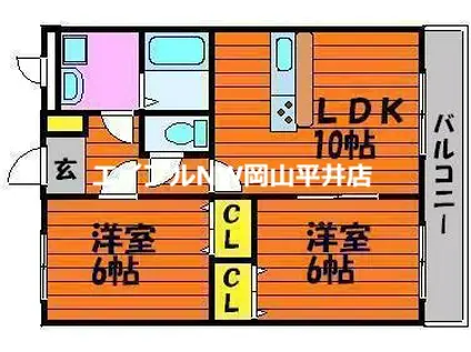 パーチェ・青江(2LDK/1階)の間取り写真