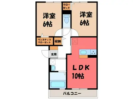 エステイトZEN C(2LDK/2階)の間取り写真